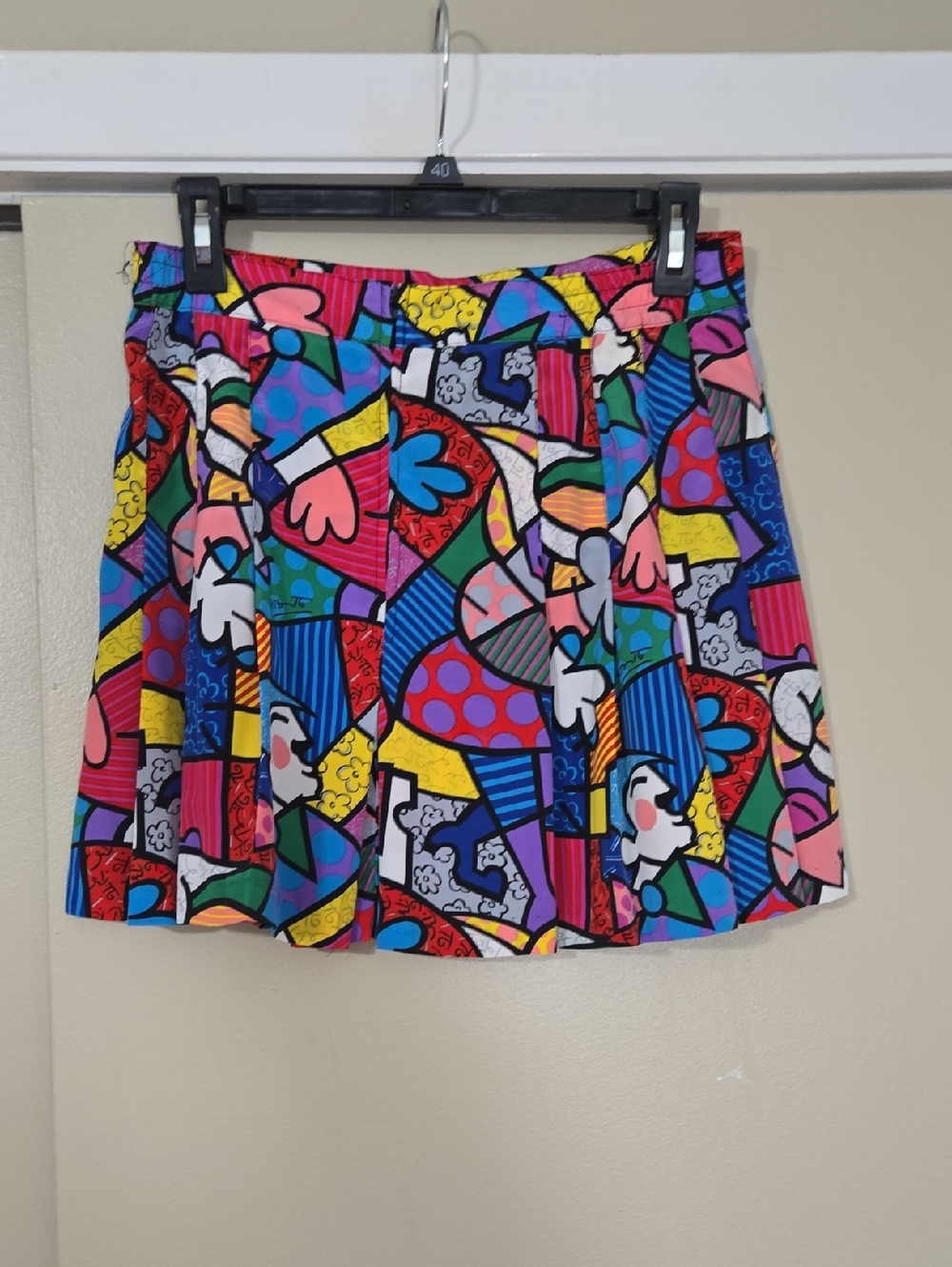 Vintage 90s Tail Multicolor Graphic Circle Skirt Size 12 - Picture 2 of 5